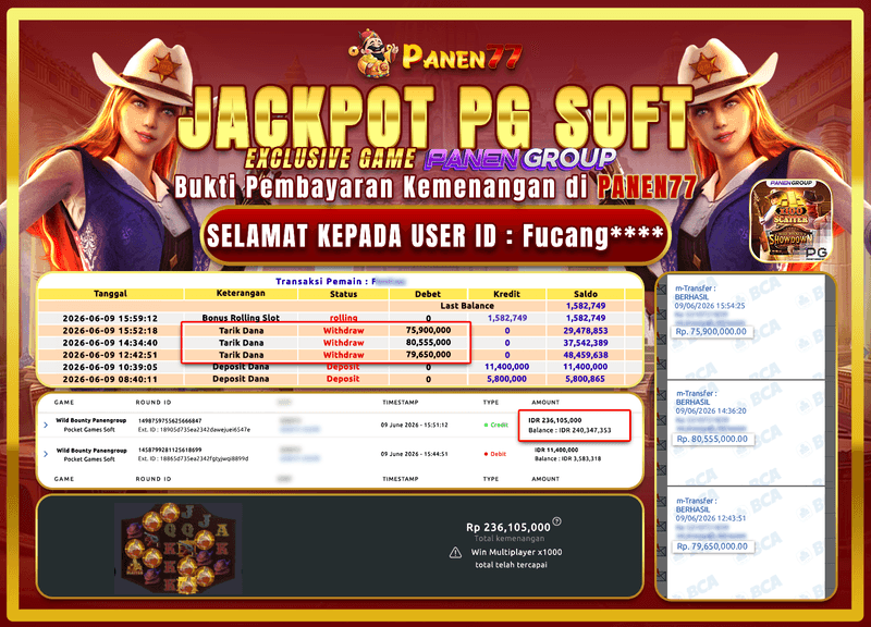 ANTI RUNGKAD! WILD BOUNTY PECAH 236 JUTA DI PANEN77!